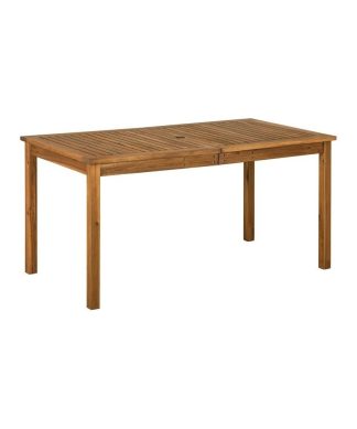 60" Acacia Wood Patio Simple Dining Table - Brown