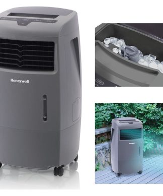 500 CFM Indoor/Outdoor Evaporative Air/Swamp Cooler With Remote Control, Gray