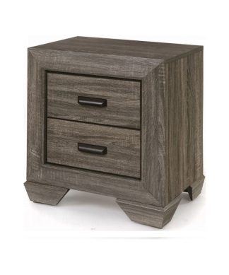 2 Drawers Weathered Gray Grain Nightstand
