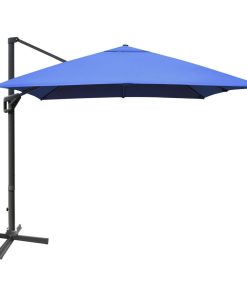 Wellfor 10'x13' Rectangular Cantilever Umbrella, 360 Rotation, Navy