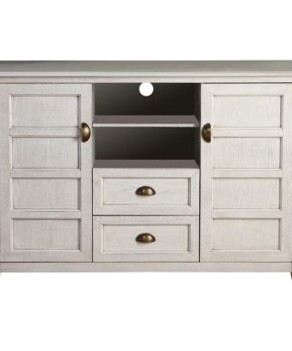 52" Rustic TV Console, White Wash