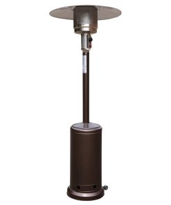 40,000 BTU Propane Patio Heater-7.5 Feet Tall-Bronze Stainless Steel With Wheels