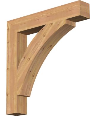 5 1/2"W x 36"D x 36"H Thorton Block Smooth Bracket, Western Red Cedar