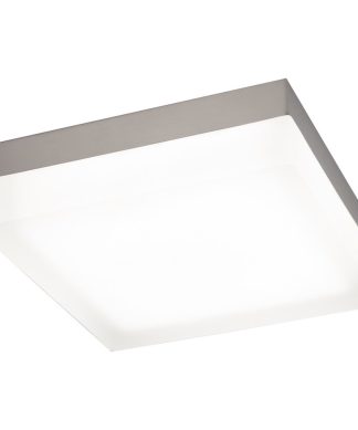 WAC Lighting Dice Square LED Flush Mount, Brushed Nickel, 9", Warm White 2700k