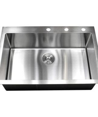 33" Drop-In/Top-Mount Stainless Steel Single Bowl Kitchen Sink