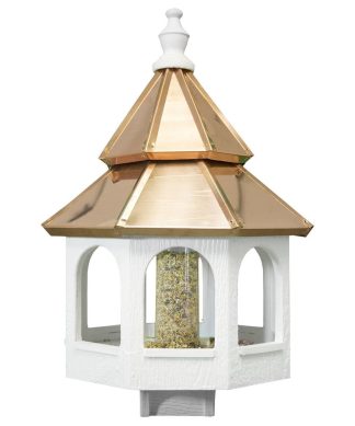 27" Large Copper Top Bird Feeder, Usa Handmade