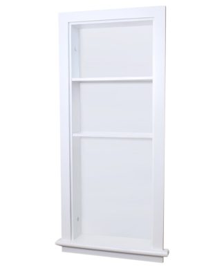 14x36 Recessed Aiden Wall Niches, White With Plain Back 2 Shelves