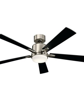 52" Lucian LED Fan, Polished Nickel/Black/Silver Blade