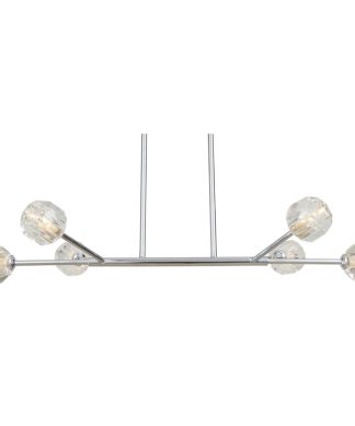 Woodbridge Lighting Faceted K9 6-light Chandelier, Linear - 32"w X 16.25"l