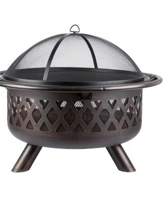 28'' H x 36'' W Iron Wood Burning Outdoor Fire Pit