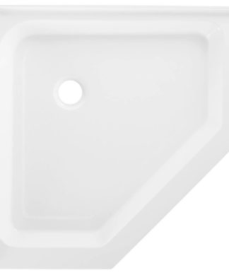 Voltaire 36"x36" White, Single-Threshold, Center Drain, Neo-angle Shower Base