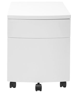 White Two Drawer Rolling Filing Cabinet