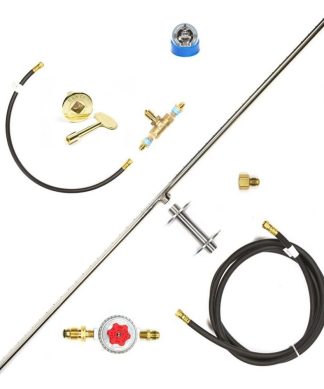 24" Low Profile T Burner and Complete Deluxe Propane Fire Pit Kit
