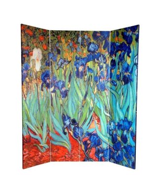 6' Tall Double Sided Works of Van Gogh Canvas Room Divider