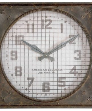 Warehouse Industrial Style Rust Brown Metal Wall Clock