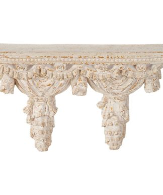 20.25" Cream White Antique Style Decorative Wall Shelf