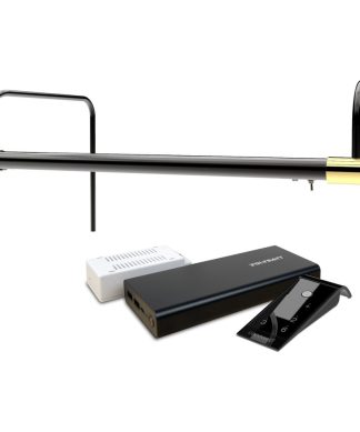 16" Slim Line Frame Light, Black/Brass With Rechargeable Battery