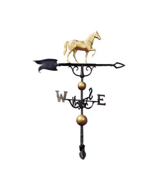 14"x11.25" 46" Horse Trad, Directions Weathervane, Gold-Bronze