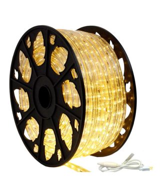 120V Dimmable LED Warm White Rope Light 150' Kit, Standard