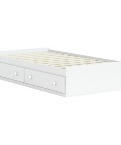 100% Solid Wood Kansas Twin Mate's Platform Storage Bed, White