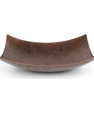 18" Rectangle Modern Slope Hammered Copper Bathroom Sink