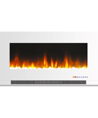 42" Wall-Mount Electric Fireplace, White