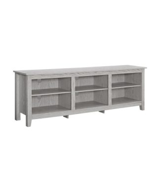70" Wood Media Tv Stand Storage Console, White Wash