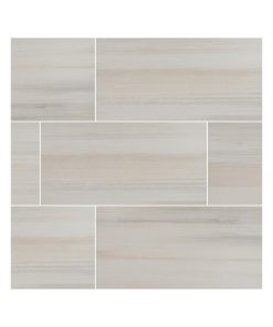 Watercolor Bianco Matte Porcelain Tile, 12"x24", Set of 30
