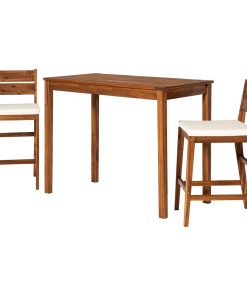 3-Piece Acacia Counter Height Dining Group, Brown