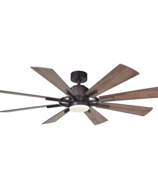 60, Modern LED Ceiling Fan, Brown With 8 Blades
