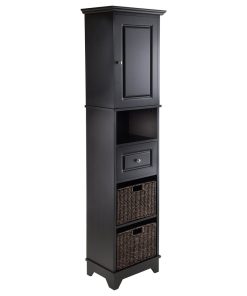 Wyatt Tall Cabinet With Baskets, Drawer, Door