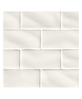 Whisper White Glazed, 3"x6" Tiles, Set of 80