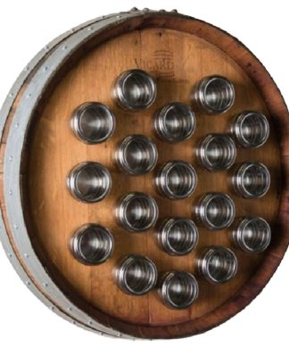 Wine Barrel Spice Rack, 18 Steel Cans