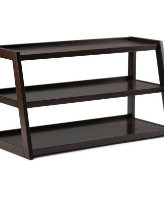 Wood 48 Inch Wide Tv Media Stand In Dark Chestnut Brown For Tvs Up To 50 Inches