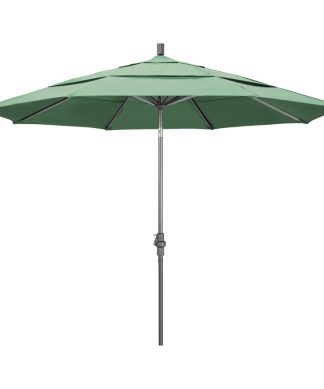 11' Grey Collar Tilt Crank Aluminum Umbrella, Spa Pacifica