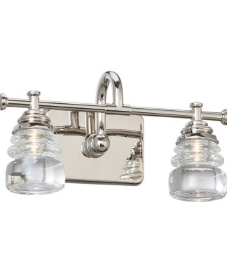 WAC Lighting Rondelle LED 2 Light Bath and Wall Light, Polished Nickel
