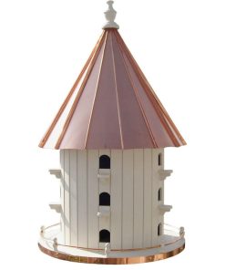 35" Copper Roof Birdhouse, 15 Hole Purple Martin Bird House Condo