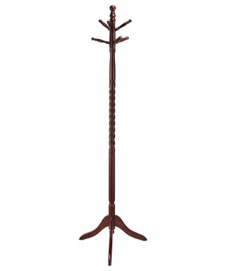 Wooden 2-Tier Coat Rack, Merlot