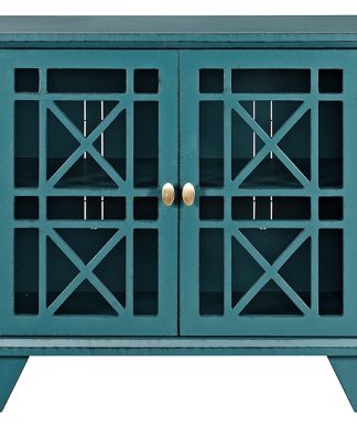 Wood Accent Buffet Sideboard Serving Storage Cabinet
