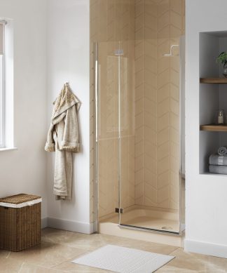 Voltaire 36"x36" Single-Threshold, Center Drain, Shower Base, Biscuit