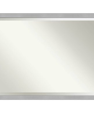 Vista Brushed Nickel Narrow Bathroom Vanity Wall Mirror, 43x33