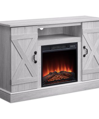 47" TV Stand Entertainment Center For TV's With Electric Fireplace, Sargent Oak