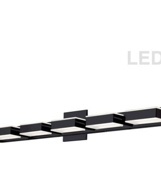 5-Light LED Wall Vanity, Matte Black