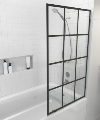 58.25"x34" French Monture Noir Single Fixed Bath Panel