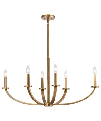 6 Light Island in Transitional Style - 18 Inches tall and 36 inches wide 6