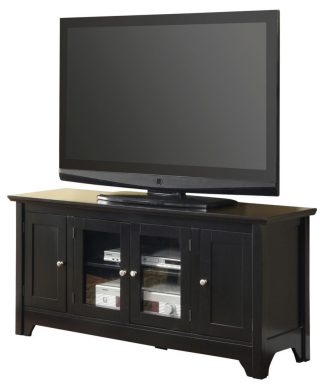 52" Black Wood TV Stand Console