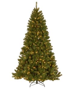 7-1/2' North Valley Spruce Hinged Tree, 550 Dual Color(R LED Lights