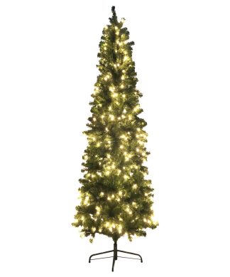 7.5' Pre-Lit Hazelton Spruce Pencil Artificial Christmas Tree Clear Lights