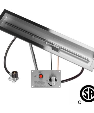 36"x6" CSA Certified Fire Pit Burner Kit, Stainless Steel, Propane, Electronic