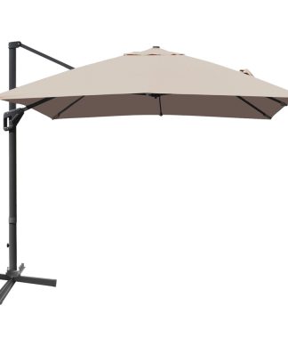 10'x13' Patio Offset Cantilever Umbrella Aluminum 360?Rotation Tilt Coffee